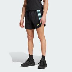 Rückansicht von adidas Own the Run 3-Streifen Shorts Funktionsshorts Herren Black / Flash Aqua