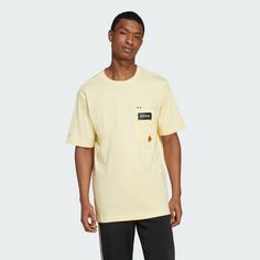 Rückansicht von adidas Remoji Pocket Graphic T-Shirt T-Shirt Herren Almost Yellow