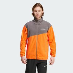 Rückansicht von adidas TERREX Multi Fleecejacke Fleecejacke Herren Semi Impact Orange / Charcoal