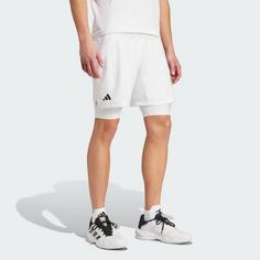Rückansicht von adidas Tennis Pro AEROREADY 2-in-1 Shorts Funktionsshorts Herren White