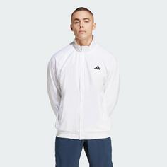 Rückansicht von adidas Tennis Walk-On Jacke Bomberjacke Herren White