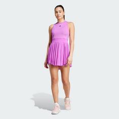 Rückansicht von adidas Pro AEROREADY Tenniskleid Tenniskleid Damen Purple Burst / Preloved Purple / Pink Spark