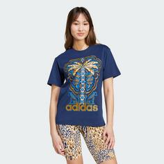 Rückansicht von adidas adidas x FARM Rio Graphic T-Shirt T-Shirt Damen Night Indigo
