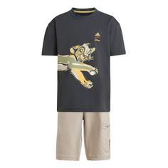 adidas Disney Der König der Löwen T-Shirt Set Trainingsanzug Kinder Carbon / Wonder Beige / Semi Spark