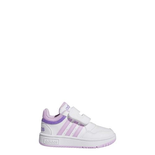 Rückansicht von adidas Hoops Schuh Sneaker Kinder Cloud White / Bliss Lilac / Violet Fusion