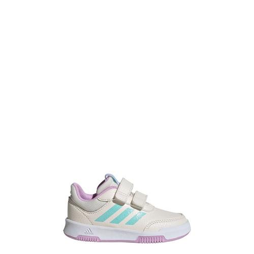 Rückansicht von adidas Tensaur Hook and Loop Schuh Sneaker Kinder Chalk White / Semi Flash Aqua / Bliss Lilac