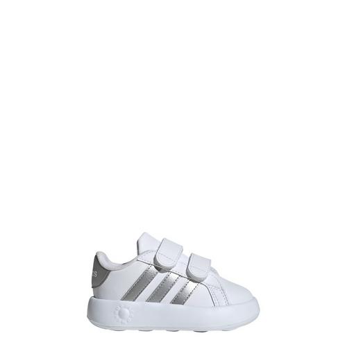 Rückansicht von adidas Grand Court 2.0 Kids Schuh Sneaker Kinder Cloud White / Matte Silver / Cloud White