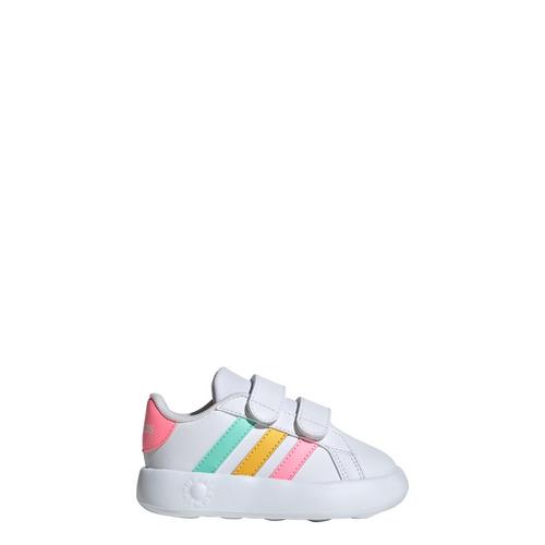 Rückansicht von adidas Grand Court 2.0 Kids Schuh Sneaker Kinder Cloud White / Pulse Mint / Beam Pink