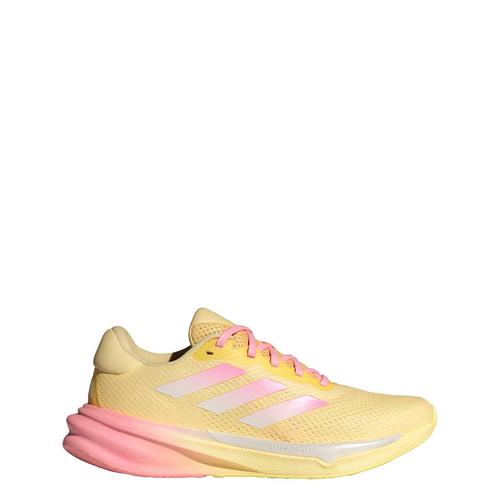 Rückansicht von adidas Supernova Stride Laufschuh Laufschuhe Damen Almost Yellow / Zero Metalic / Pink Spark