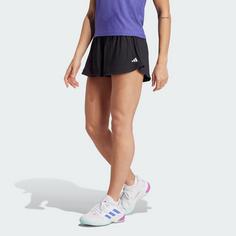 Rückansicht von adidas Tennis Pro AEROREADY Seersucker Shorts Tennisshorts Damen Black