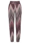 Lascana Jerseyhose Printhose Damen - sand - bordeaux