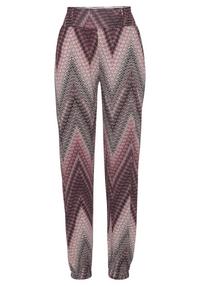 Lascana Jerseyhose Printhose Damen - sand - bordeaux