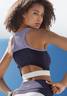 Rückansicht von LASCANA Active Crop-Top Croptop Damen blau