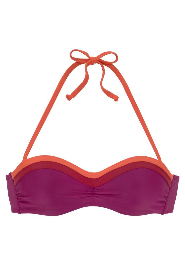 S.OLIVER S.OLIVER B&uuml;gel-Bandeau-Bikini-Top Bikini Oberteil Damen - berry - orange - 0 | SportScheck