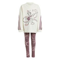 adidas Disney Minnie und Daisy Jogginganzug Trainingsanzug Kinder Off White / Shadow Fig / Preloved Crimson
