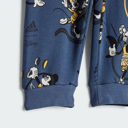 Rückansicht von adidas Disney Micky Maus Jogginganzug Trainingsanzug Kinder Off White / Carbon / Semi Spark