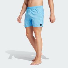 Rückansicht von adidas Solid CLX Classic-Length Badeshorts Badeshorts Herren Blue Burst / Black