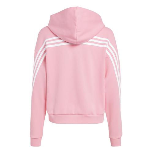 Rückansicht von adidas Future Icons 3-Streifen Kapuzenjacke Sweatjacke Kinder Bliss Pink / White