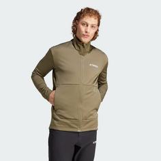 Rückansicht von adidas TERREX Multi Light Fleecejacke Fleecejacke Herren Olive Strata