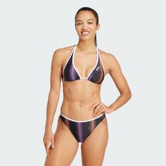 Rückansicht von adidas Tiro Neckholder Bikini Bikini Set Damen Black / White