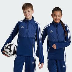 Rückansicht von adidas Tiro 24 Winterized Kids Oberteil Sweatjacke Kinder Team Navy Blue 2 / White