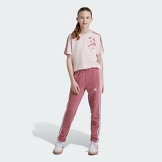 Rückansicht von adidas Essentials 3-Streifen Hose Stoffhose Kinder Preloved Crimson / Sandy Pink