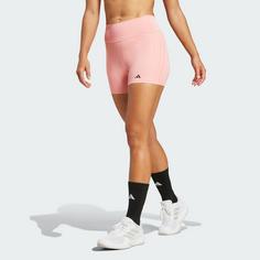 Rückansicht von adidas Optime 4-Inch Raw-Cut-Hem Leggings Funktionsshorts Damen Semi Pink Spark