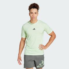 Rückansicht von adidas Power Workout T-Shirt T-Shirt Herren Semi Green Spark / Black