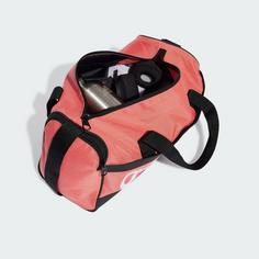 Rückansicht von adidas Essentials Linear Duffelbag XS Sporttasche Preloved Scarlet / Black / White