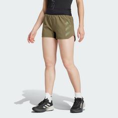 Rückansicht von adidas TERREX Agravic Trail Running Shorts Funktionsshorts Damen Olive Strata