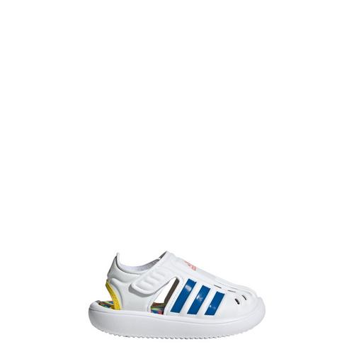 Rückansicht von adidas Closed-Toe Summer Water Sandale Sandalen Kinder Cloud White / Bright Royal / Bright Red