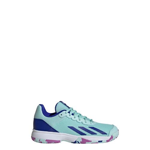 Rückansicht von adidas Courtflash Tennisschuh Tennisschuhe Kinder Semi Flash Aqua / Lucid Blue / Purple Burst