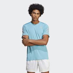 Rückansicht von adidas Own the Run T-Shirt Funktionsshirt Herren Preloved Blue / Reflective Silver