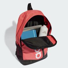Rückansicht von adidas Rucksack Essentials Linear Rucksack Daypack Preloved Scarlet / Black / White