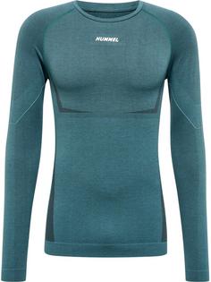 hummel hmlTE MIKE SEAMLESS T-SHIRT L/S Funktionsshirt Herren NORTH ATLANTIC/ASPHALT MELANGE