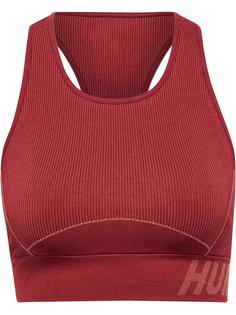 hummel hmlTE CHRISTEL SEAMLESS SPORTS TOP Funktionsshirt Damen CABERNET/APPLE BUTTER MELANGE