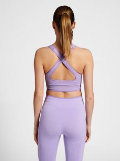 Rückansicht von hummel hmlMT UNA SEAMLESS SPORTS TOP Funktionstop Damen LAVENDER MELANGE