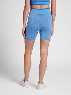 Rückansicht von hummel hmlMT UNA SEAMLESS MID WAIST SHORTS Funktionsshorts Damen MARINA MELANGE