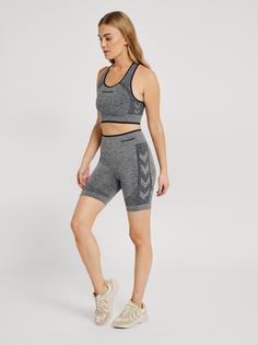 Rückansicht von hummel hmlMT UNA SEAMLESS SPORTS TOP Funktionstop Damen BLUE NIGHTS MELANGE