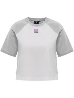 hummel hmlLGC NAYA CROPPED T-SHIRT T-Shirt Damen LIGHT GREY MELANGE