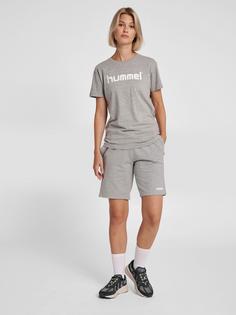 Rückansicht von hummel HMLGO COTTON LOGO T-SHIRT WOMAN S/S Funktionsshirt Damen GREY MELANGE