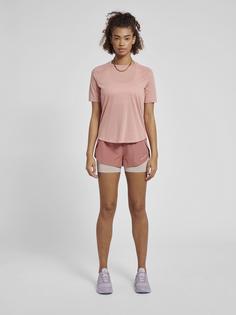 Rückansicht von hummel hmlMT TRACK 2 IN 1 SHORTS Funktionsshorts Damen WITHERED ROSE