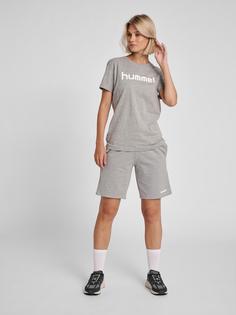 Rückansicht von hummel HMLGO COTTON BERMUDA SHORTS WOMAN Funktionsshorts Damen GREY MELANGE