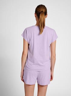 Rückansicht von hummel hmlZANDRA T-SHIRT T-Shirt Damen PASTEL LILAC MELANGE