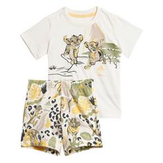 adidas Disney Der König der Löwen T-Shirt Set Trainingsanzug Kinder Chalk White / Wonder Beige / Semi Spark