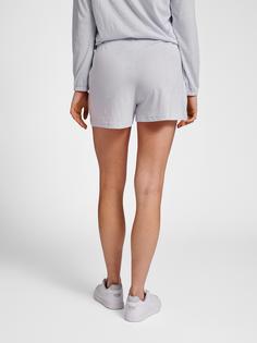 Rückansicht von hummel hmlZANDRA SHORTS Shorts Damen LIGHT GREY MELANGE