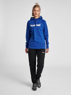 Rückansicht von hummel HMLGO COTTON LOGO HOODIE WOMAN Hoodie Damen TRUE BLUE