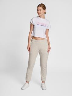 Rückansicht von hummel hmlLGC JUNE CROPPED T-SHIRT T-Shirt Damen WHITE