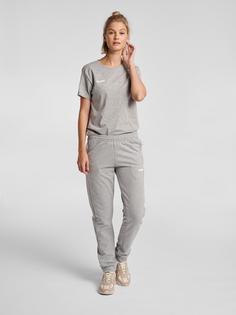 Rückansicht von hummel HMLGO COTTON PANTS WOMAN Trainingshose Damen GREY MELANGE