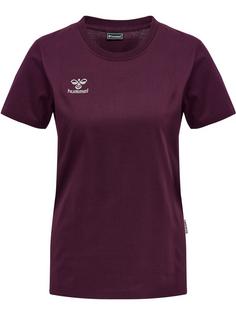 hummel hmlMOVE GRID COT. T-SHIRT S/S WOMAN Funktionsshirt Damen GRAPE WINE